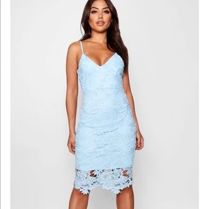 Boutique Crochet Lace Strappy Midi Dress